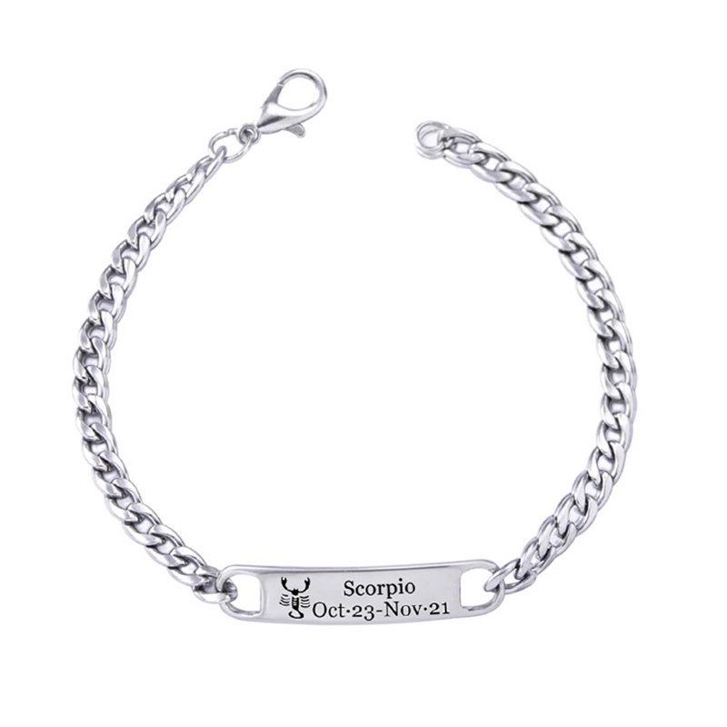 Ygt Gemini Leo Libra Scorpio Sagittarius Vòng Tay Đơn Giản Bằng Thép Không Gỉ Trang Sức Thời Trang Cho Nam Và Nữ