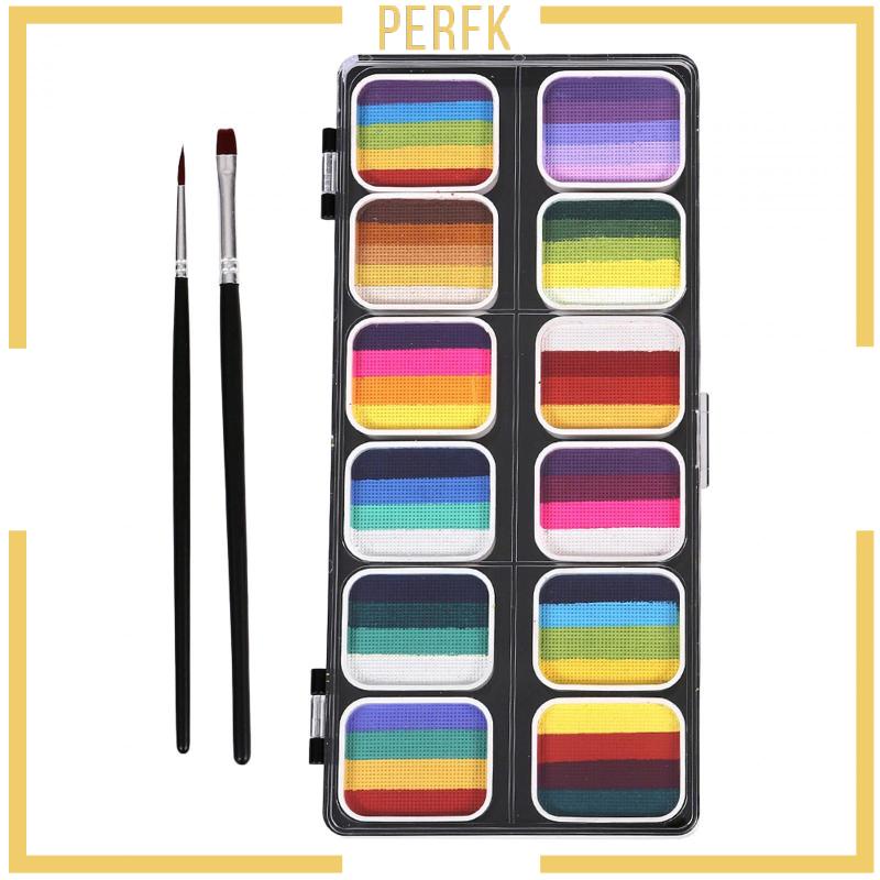 Bảng Sơn Vẽ Cơ Thể 12 Màu Có Thể Rửa Sạch Dùng Trong Lễ Hội / Biểu Diễ