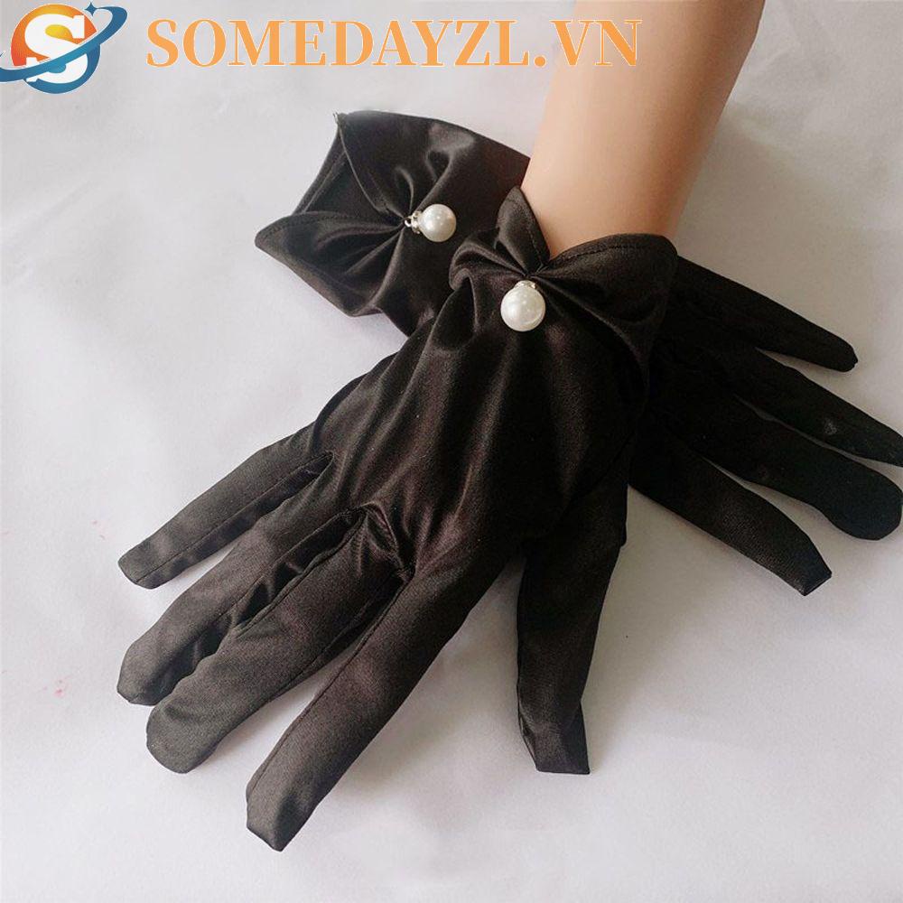 SOMEDAYZL Găng Tay Vải Satin Thanh Lịch Cho Cô Dâu