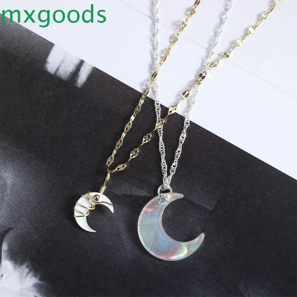 MXGOODS Vòng cổ Mặt Trăng Phong Cách Retro Đơn Giản Cho Nữ