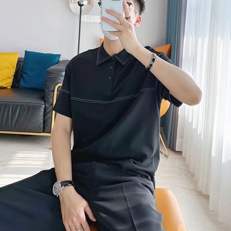 Áo polo Ngắn Tay Màu Trơn Thời Trang Mùa Hè Cho Nam