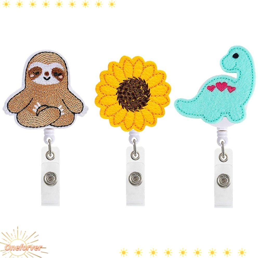 FOREVER Set 3 Móc Khóa Gắn Thẻ Id Id Bằng ABS Bền Có Thể Thu Gọn Cho Văn Phòng