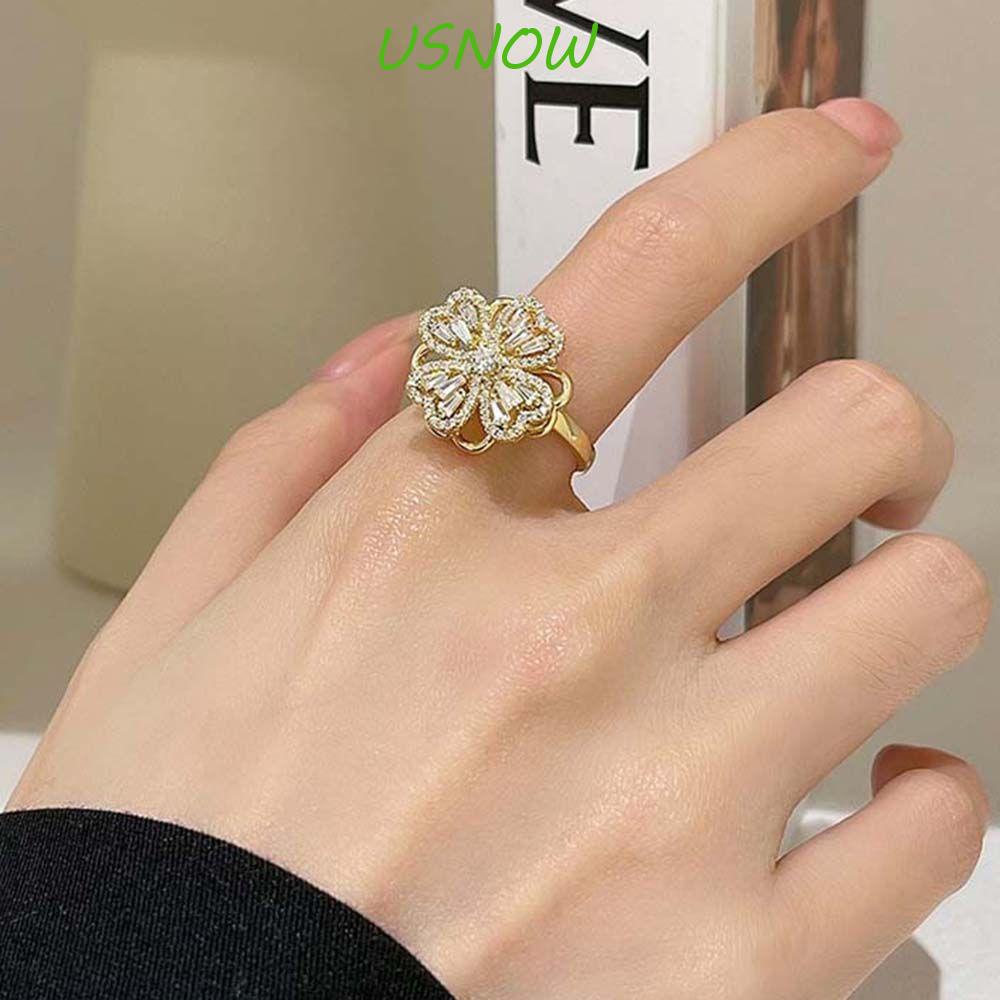 USNOW Nhẫn Hình Cối Xay Gió Màu Bạc Sang Trọng Cho Nữ