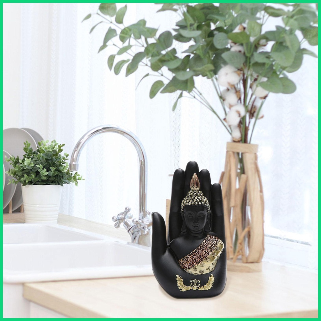 Mô Hình Tượng Phật Bằng Nhựa Resin Màu Đen Cổ Điển Trang Trí Nhà Cửa / Văn Phòng