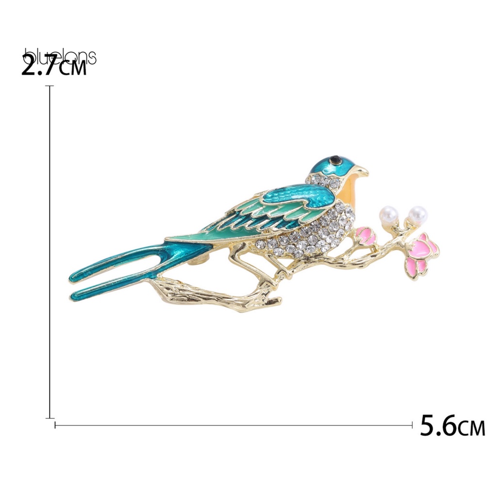 Ghim Cài Áo Hình Chú Chim Đính Đá Ngọc Trai Nhân Tạo Thời Trang