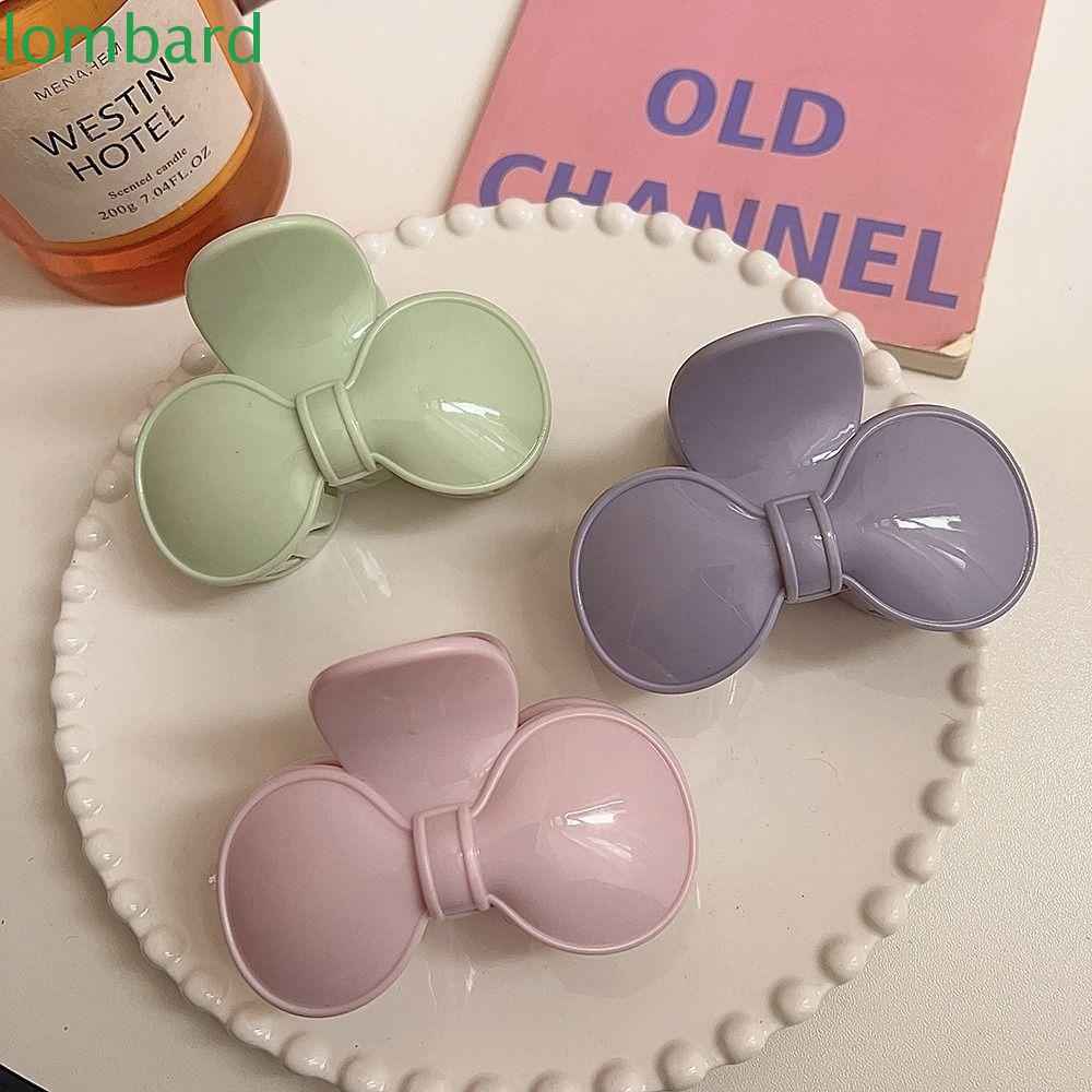 LOMBARD Kẹp Tóc Nơ Họa Tiết Hình Học Màu Sắc Ngọt Ngào Cho Nữ