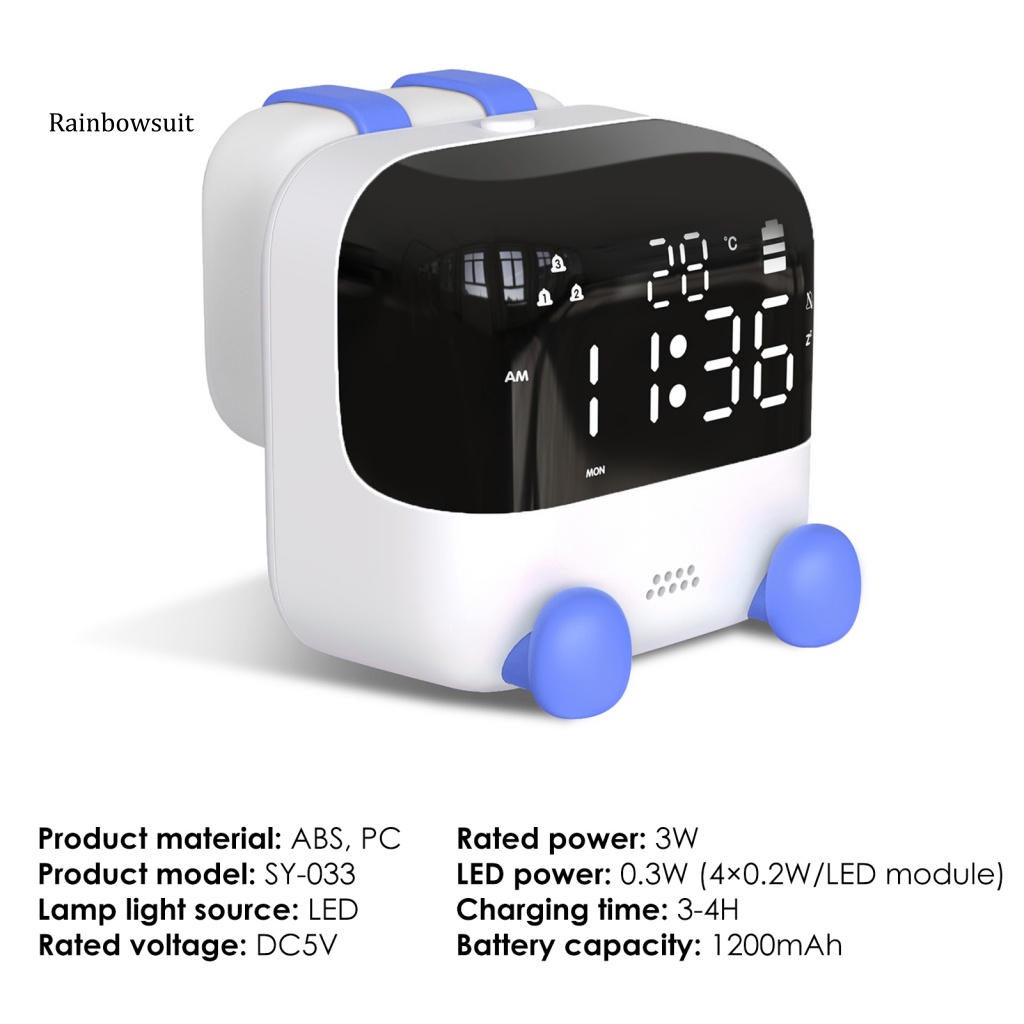 Đồng Hồ Báo Thức Kỹ Thuật Số SY-033 Màn Hình LED Hiển Thị Giọng Nói Điều Khiển Giọng Nói Đa Năng Cho Phòng