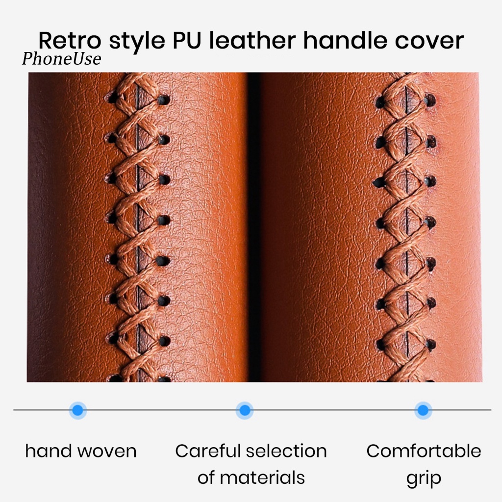 1 Cặp Vỏ Bọc Tay Lái Xe Đạp Trái / Phải Bằng Da PU Chống Trượt Hấp Thụ Sốc