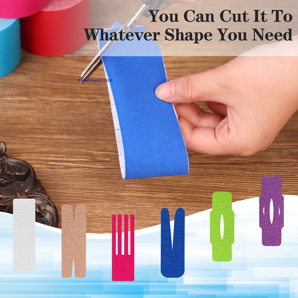 Set 6 Cuộn Băng Keo Kinesioy Chống Nước Thoáng Khí Hỗ Trợ Giảm Đau Cơ Bắp Tiện Dụng