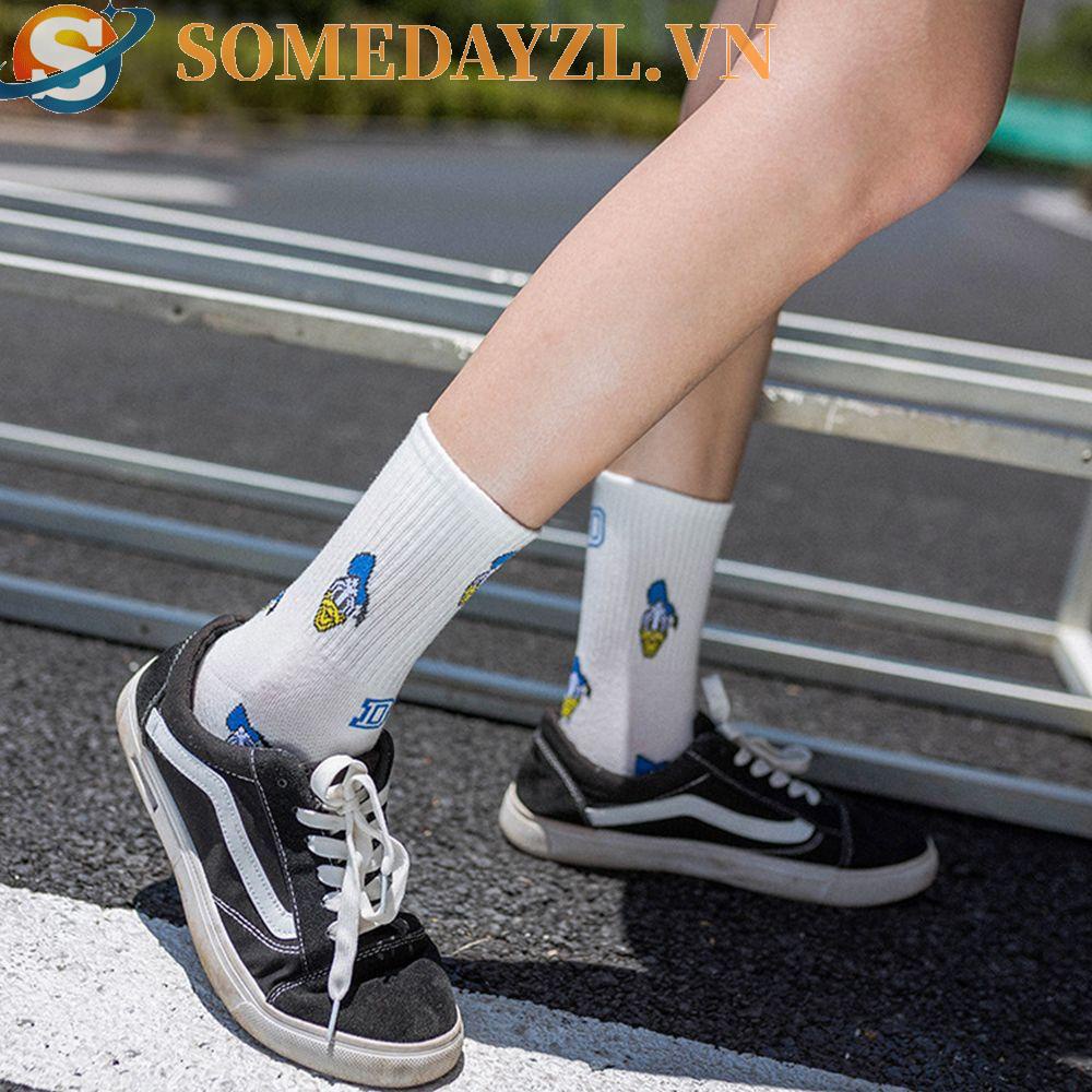 SOMEDAYZL Vớ Mềm Thân Thiện Với Da Họa Tiết Hoạt Hình Dễ Thương Dành Cho Nữ