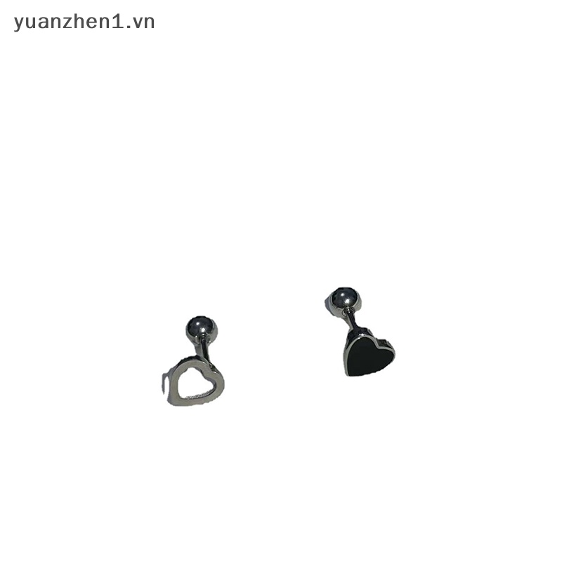 1 Khuyên Tai Dạng Xoắn Ốc Khoét Lỗ Trái Tim Đơn Giản Cho Nữ