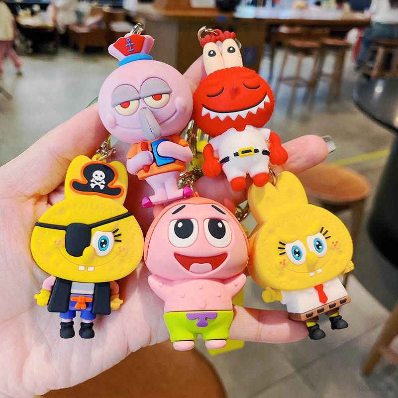 Móc Khóa Hình SpongeBob SquarePants Patrick Star Squidward Tentacles Hoạt Hình Đáng Yêu