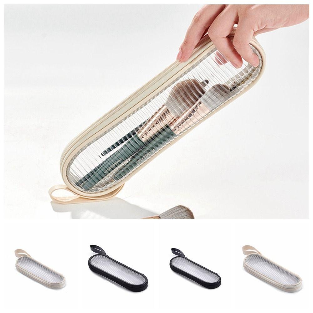 LOMBARD Túi Đựng Cọ Trang Điểm Trong Suốt Có Khóa Kéo Tiện Dụng