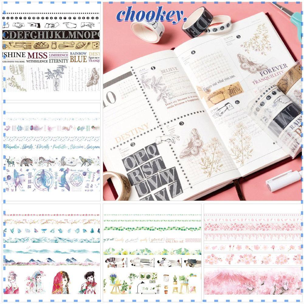 CHOOKEY Set 7 Cuộn Băng Keo Dán Trang Trí Sổ Tay DIY