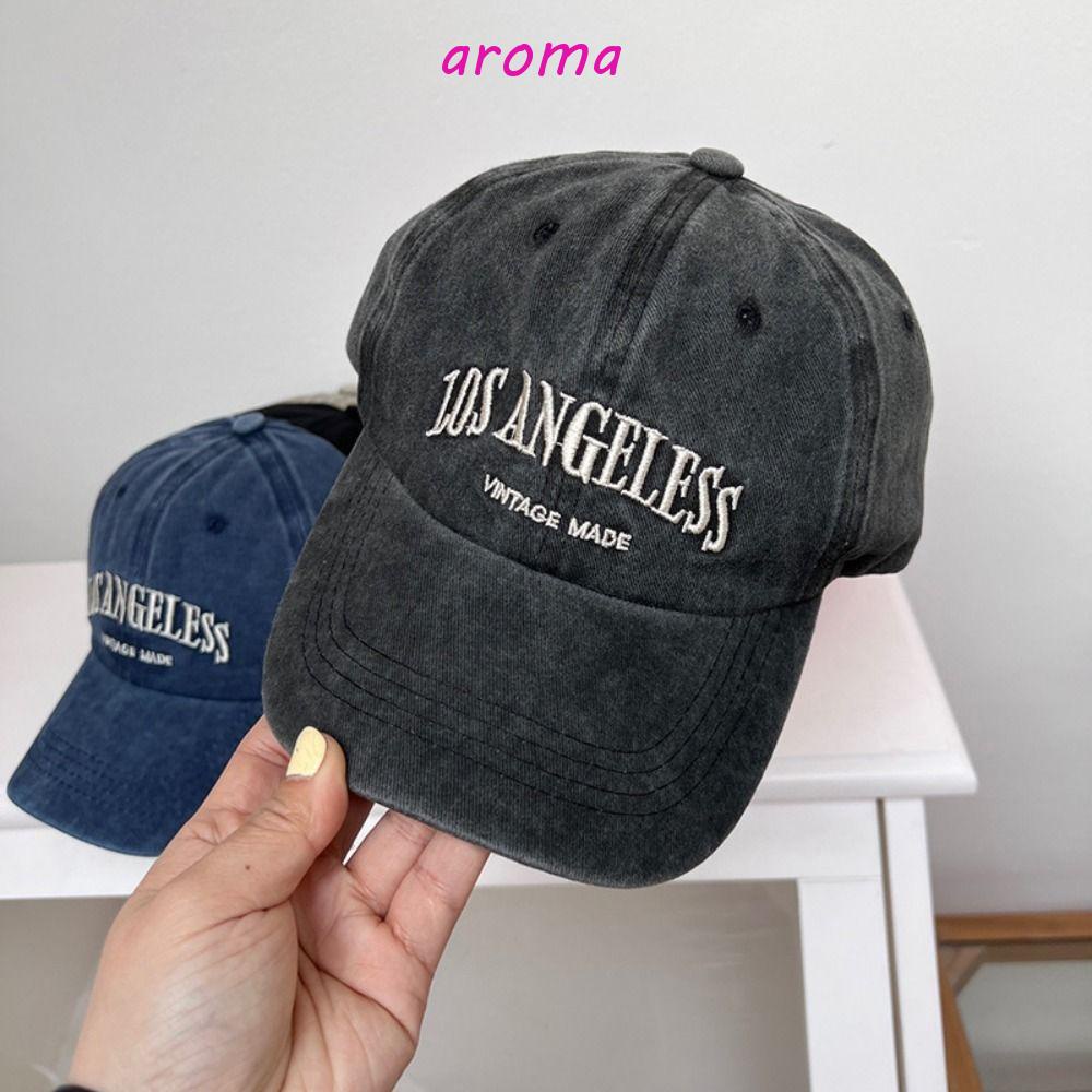 AROMA Mũ Lưỡi Trai Chống Nắng Thêu Chữ Los Angeles Có Thể Điều Chỉnh Hợp Thời Trang Cho Nữ