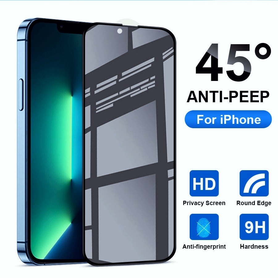 Kính Cường Lực 10D Bảo Vệ Toàn Màn Hình Chống Nhìn Trộm Cho iPhone 14 13 12 11 Pro Max Plus Mini 6 6S 7 8 Plus SE X XR XS Max