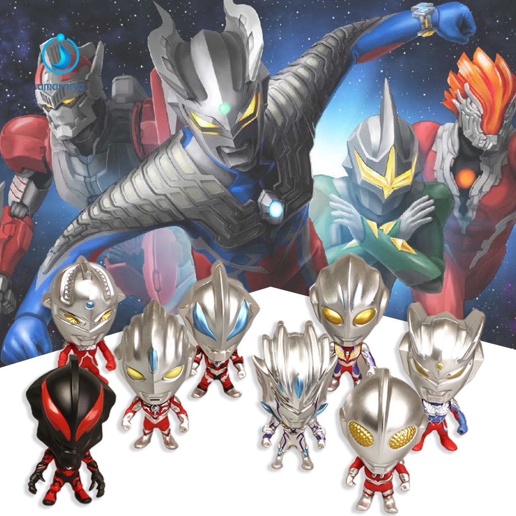 (Shop Amart) Bộ 8 Đồ trang trí Siêu Nhân Ultraman VS Monsters Trang Trí Bàn Làm Việc