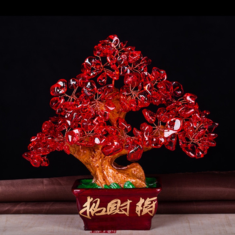 Cây May Mắn Bằng Pha Lê Dùng Trang Trí Tủ Rượu