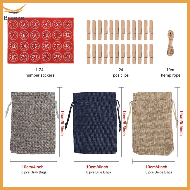 Set 24 Túi Đựng Quà / Đồ Dùng Trang Trí Tiệc Cưới / Giáng Sinh Diy 10X14Cm