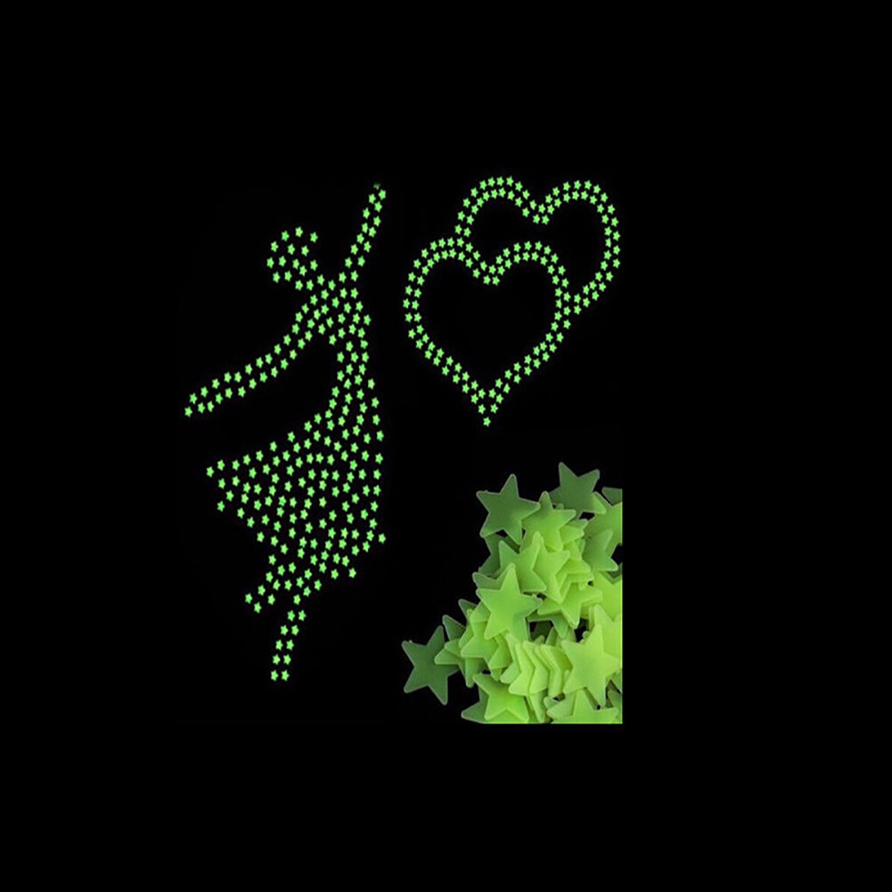 (Bất Ngờ) 101 Miếng Dán Tường Trăng Sao Dạ Quang Phát Sáng Trong Bóng Tối Trang Trí Phòng Trẻ Em