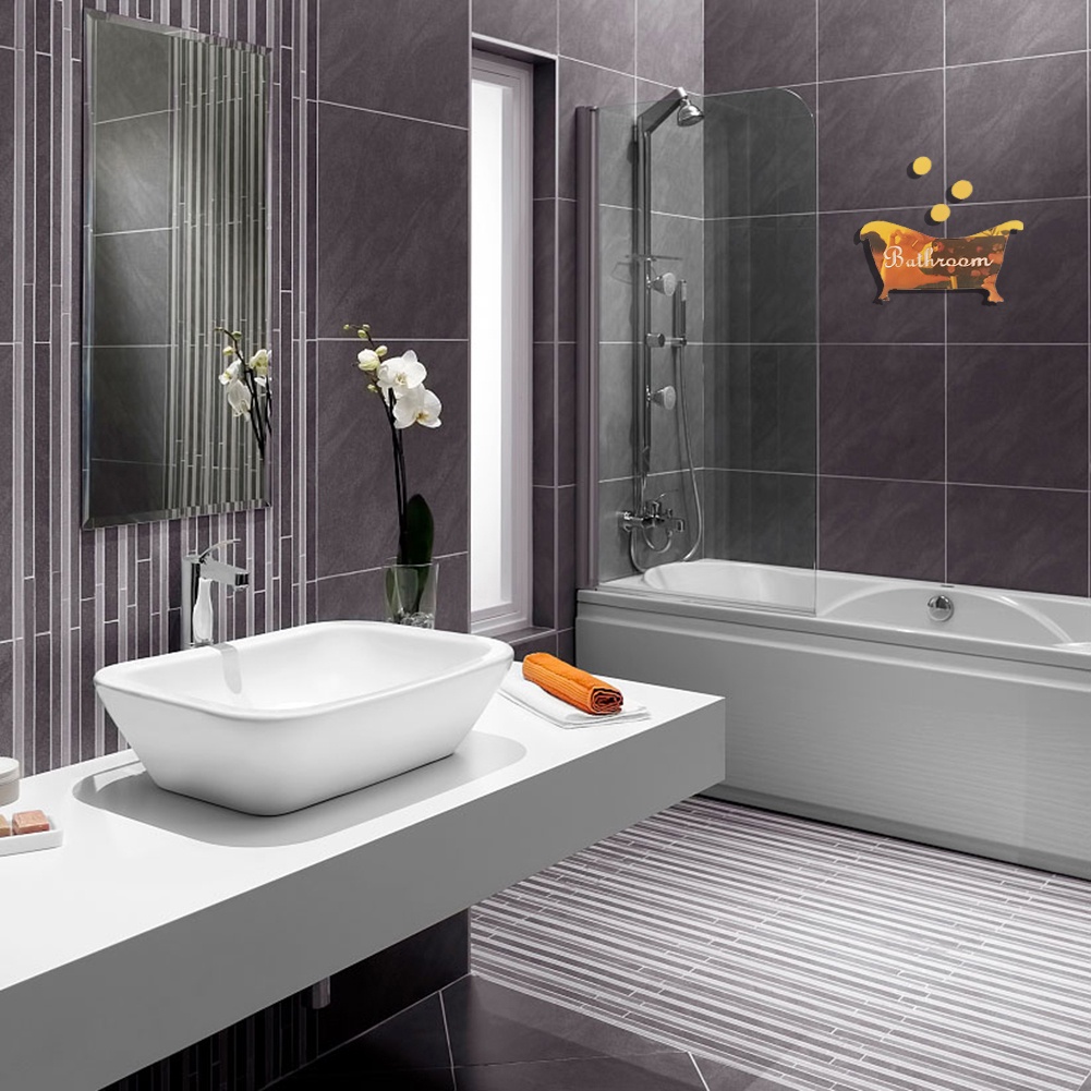 Đề Can 3D Tráng Gương Dán Tường / Cửa Ra Vào Trang Trí Nhà Tắm