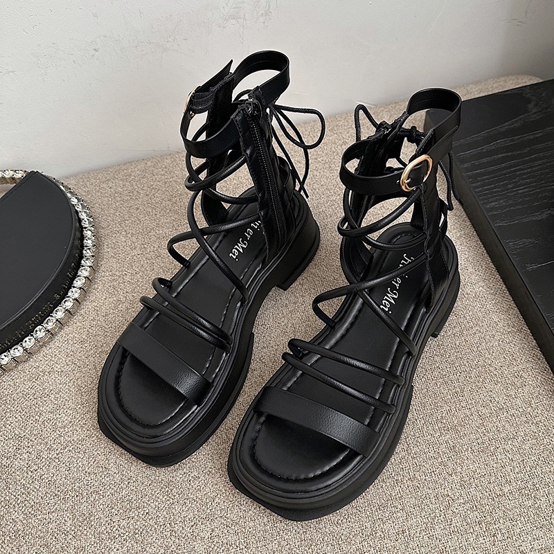 Giày Sandal Đế Phẳng Phong Cách Preppy Mùa Hè Kiểu Dáng Mới Có Khóa Cài Dày Dặn Cho Nữ RSVP
