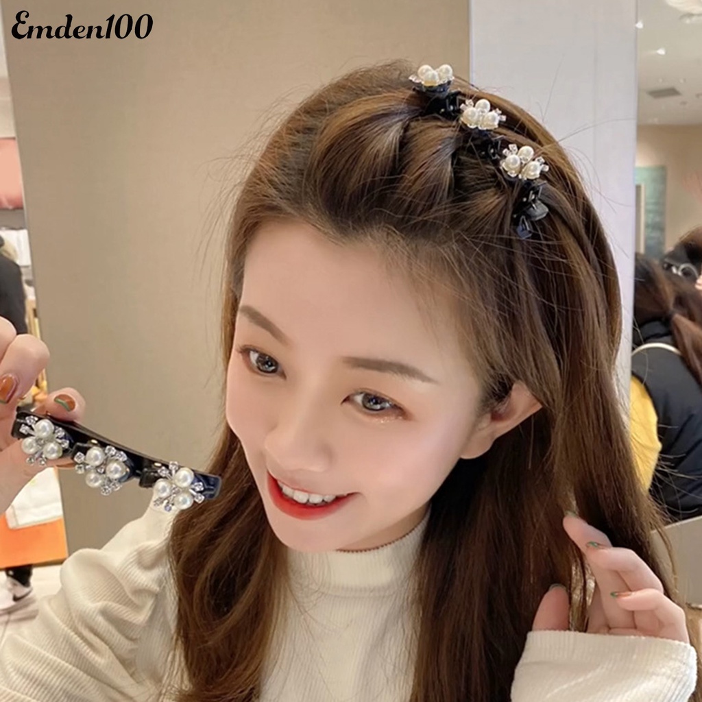 [EMDEN] Kẹp Tóc Bện Hình Cỏ Ba Lá Đàn Hồi Chống Trượt Chống Rơi Dễ Sử Dụng Sử Dụng Hàng Ngày