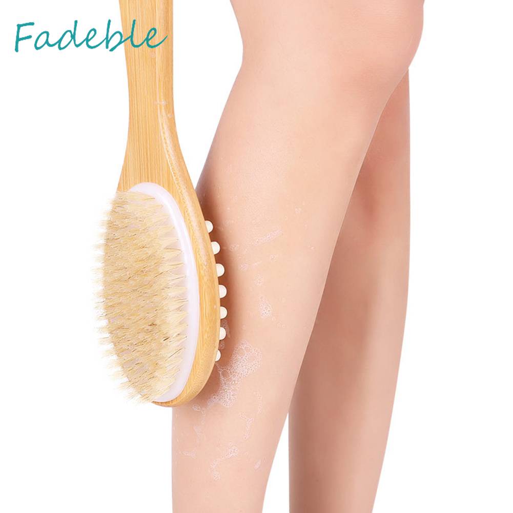 Bàn Chải Mát Xa Tẩy Tế Bào Chết Lưng Hai Mặt Bằng Gỗ Kèm Dây Thừng Cho SPA