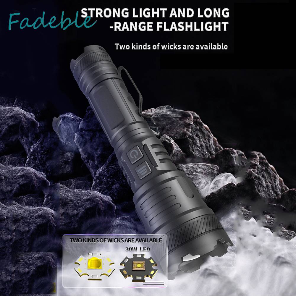 Đèn Pin Chống Nước IPX4 1200LM 30W LED Có Thể Sạc Lại Bằng Cổng USB