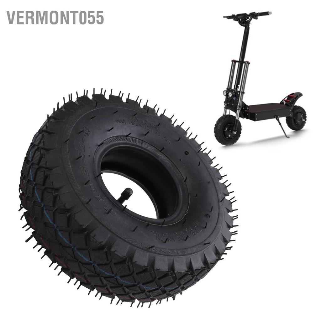 Vermont055 Bộ săm lốp xe Scooter 4.10/3.50‑4 ngoài dày có van uốn cho điện