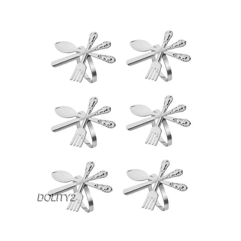Set 6 Giá Đỡ Khăn Ăn Hình Muỗng Nĩa Độc Đáo Trang Trí Tiệc Sinh Nhật