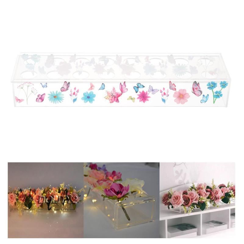 Chậu Hoa / Giá Đỡ Bằng Acrylic Có Lỗ Nghệ Thuật Dành Cho Trang Trí Bàn Làm Việc