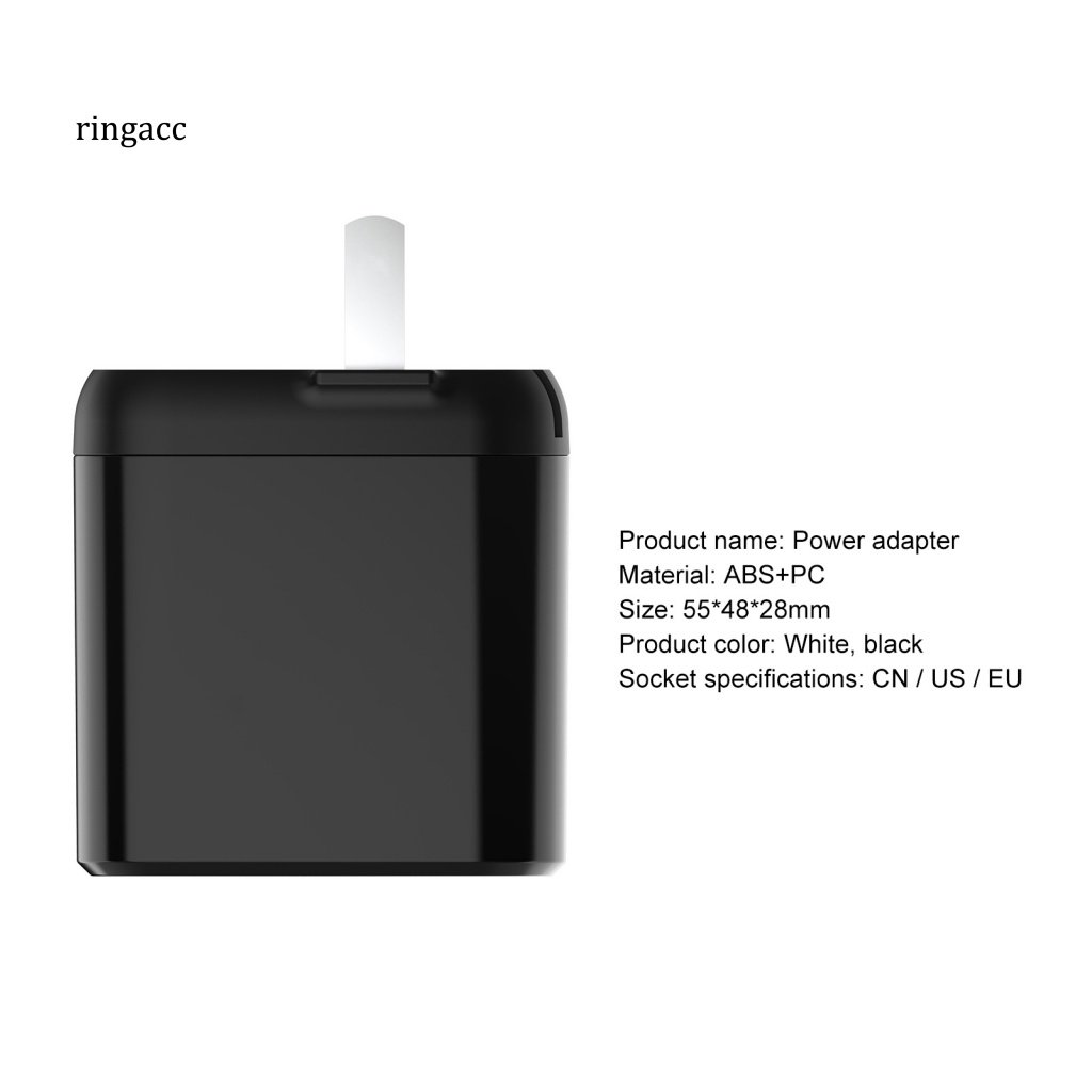 Cục Sạc Điện Thoại / Máy Tính Bảng Mini Màn Hình Kỹ Thuật Số RGA QC30 Ba Cổng USB