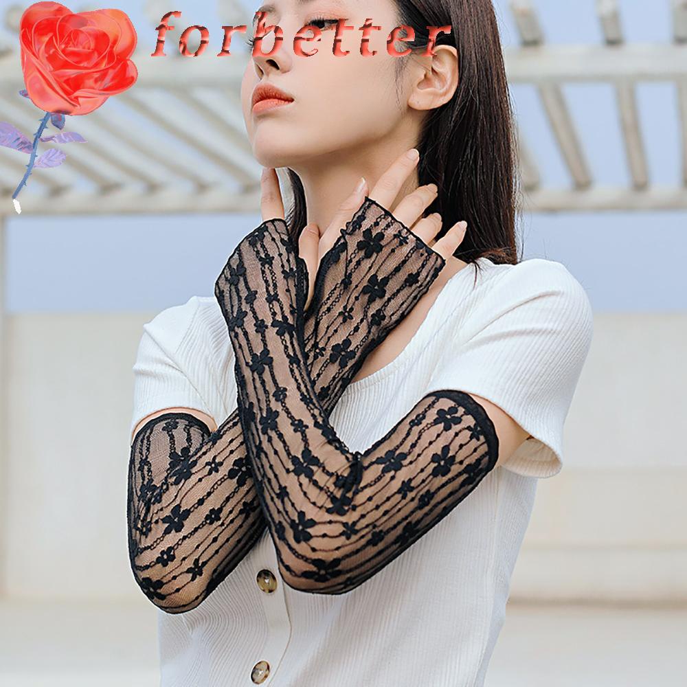 FORBETTER Găng Tay Chạy Bộ / Câu Cá / Đạp Xe Cổ Điển Họa Tiết Hoa Cho Nữ