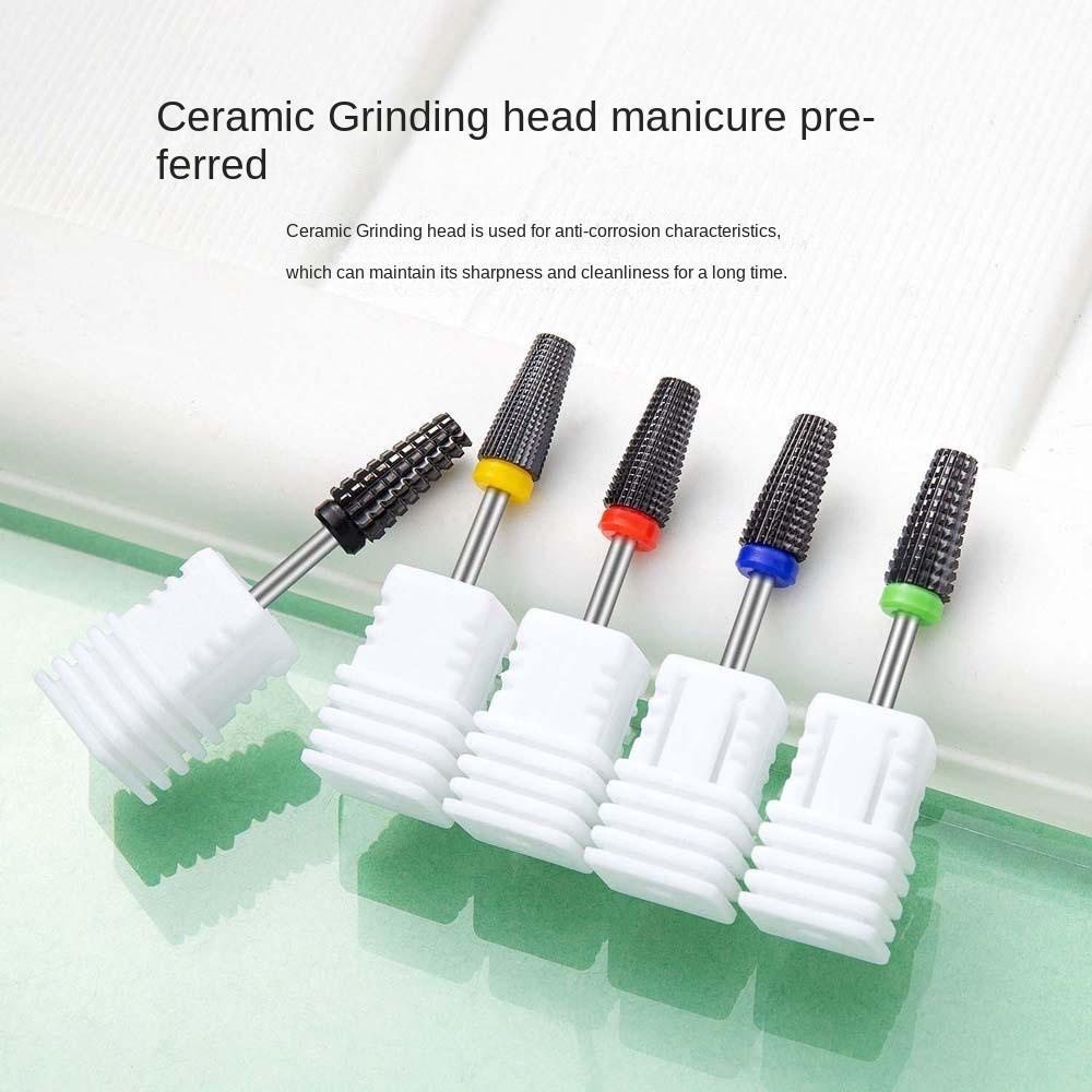 LOMBARD Mũi Khoan Móng Tay Bằng Gốm Sứ Màu Đen Bền Bỉ Cho Nữ / Bé Gái