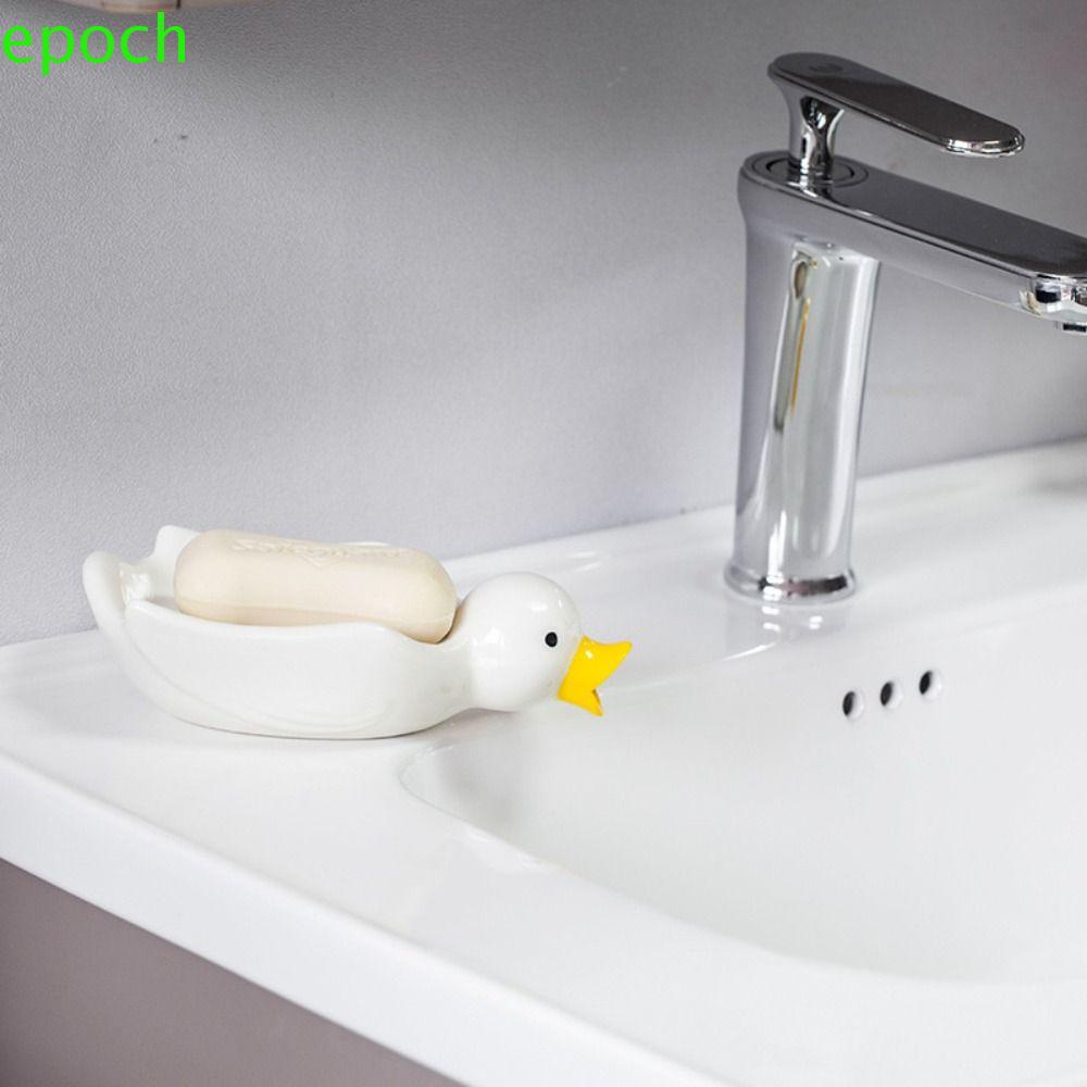 EPOCH Khay Đựng Xà Phòng Chống Thấm Nước Hình Vịt Bằng Gốm Màu Trắng Đa Năng