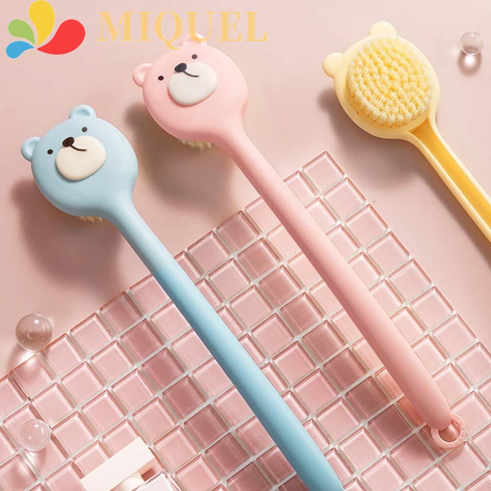 MIQUEL Bàn Chải Tắm Tay Cầm Dài Hình Gấu Hoạt Hình Màu Kẹo Tẩy Tế Bào Chết Làm Sạch Da