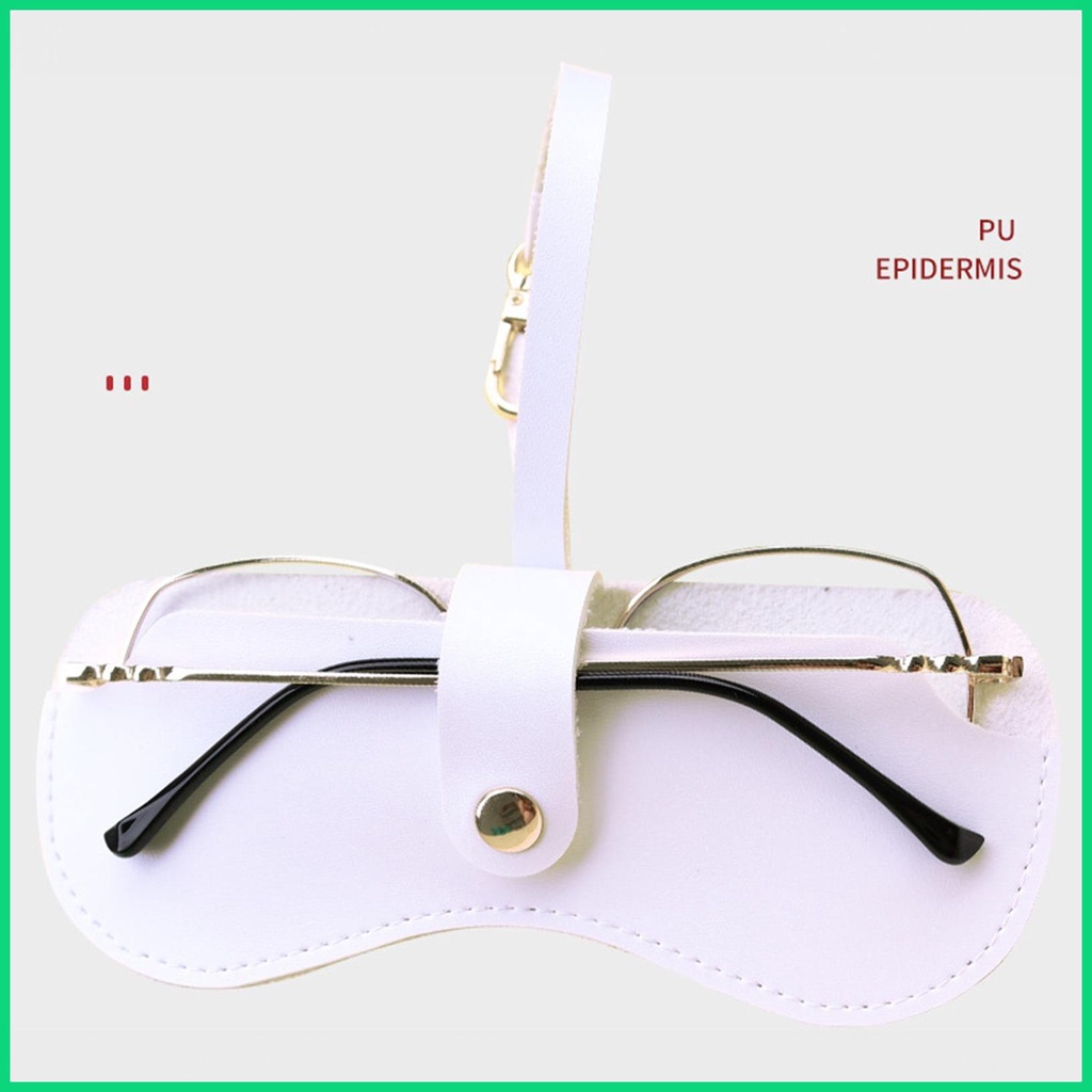 Túi Đựng Mắt Kính Bằng Da PU Mềm Kèm Dây Đeo Cổ Tay Tiện Dụng