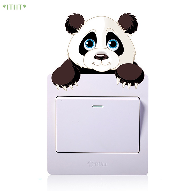 Miếng Dán Trang Trí Công Tắc Hình Gấu Trúc Dễ Thương Cho Phòng Trẻ Em Mới