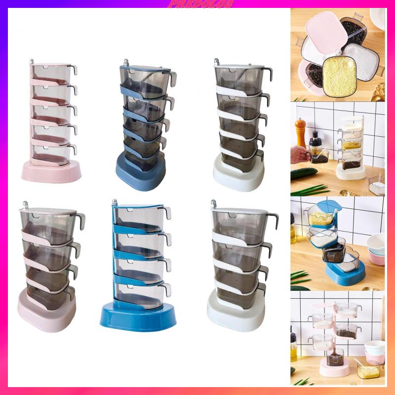 Hộp Đựng Gia Vị Trong Suốt Có Thể Xoay Chiều Dọc Tiện Dụng Cho Nhà Bếp