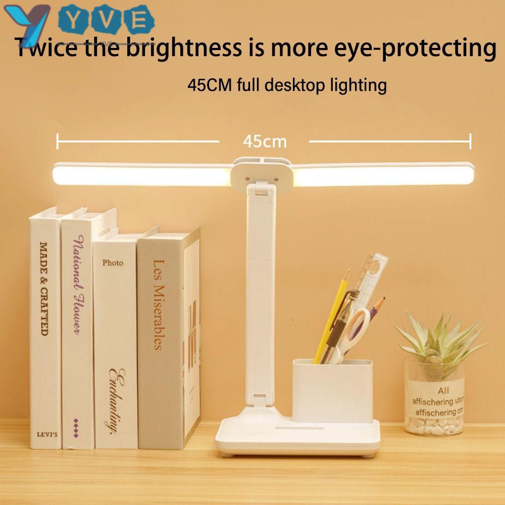 YVE Đèn LED Để Bàn Bảo Vệ Mắt Có Giá Đỡ Bút Tiện Lợi 2023