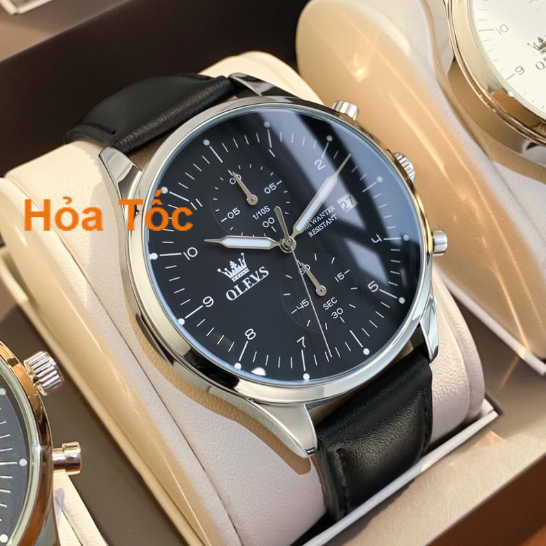 [KM SỐC] OLEVS 2880 Đồng hồ nam chính hãng Dây da có chức năng Lịch chống nước phát sáng Mặt số