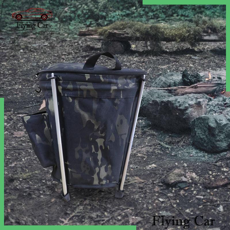 Túi Đựng Rác 20L Có Nắp Khóa Kéo Có Thể Gấp Gọn Tiện Dụng Mang Theo Du Lịch / Cắm Trại