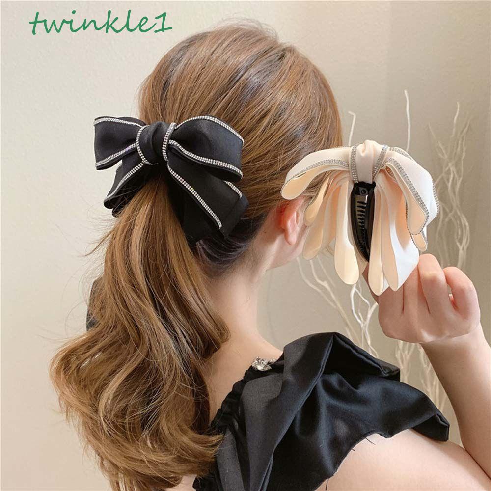 TWINKLE Kẹp Tóc Đuôi Ngựa Bằng Satin Đơn Giản Thanh Lịch Phong Cách Hàn Quốc