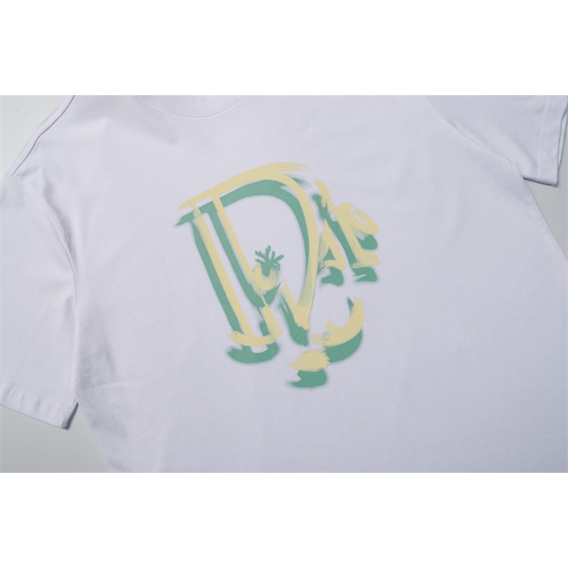 Áo Thun Cotton Tay Ngắn Plus Size Thêu Chữ DI &amp; * 10R Cho Nam Nữ