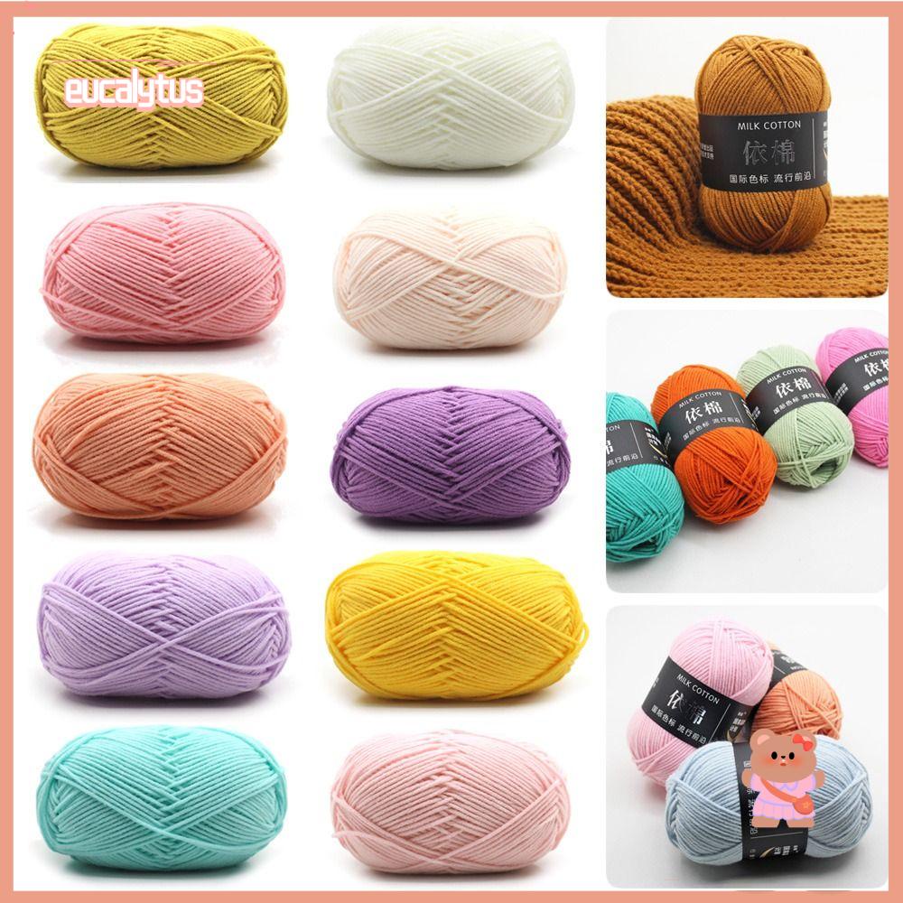 EUTUS Set 2 Cuộn Len Đan Thủ Công Nhiều Màu Sắc