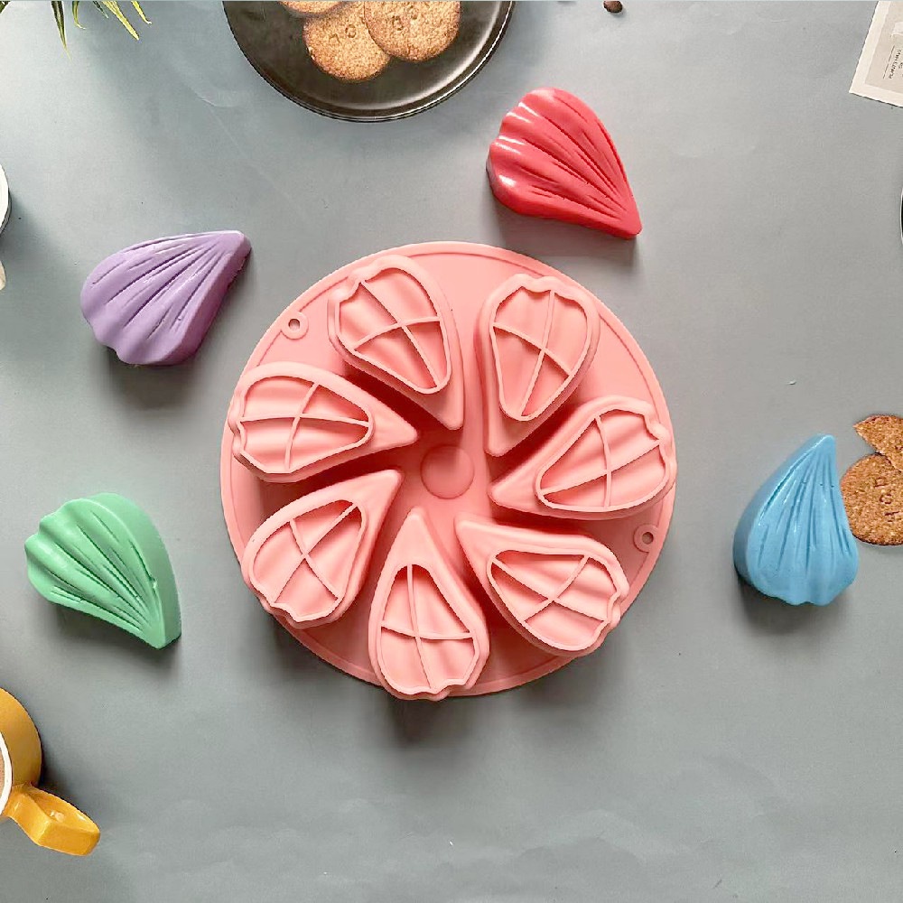 Khuôn Silicone Làm Bánh Hình Cánh Hoa 7 Ô