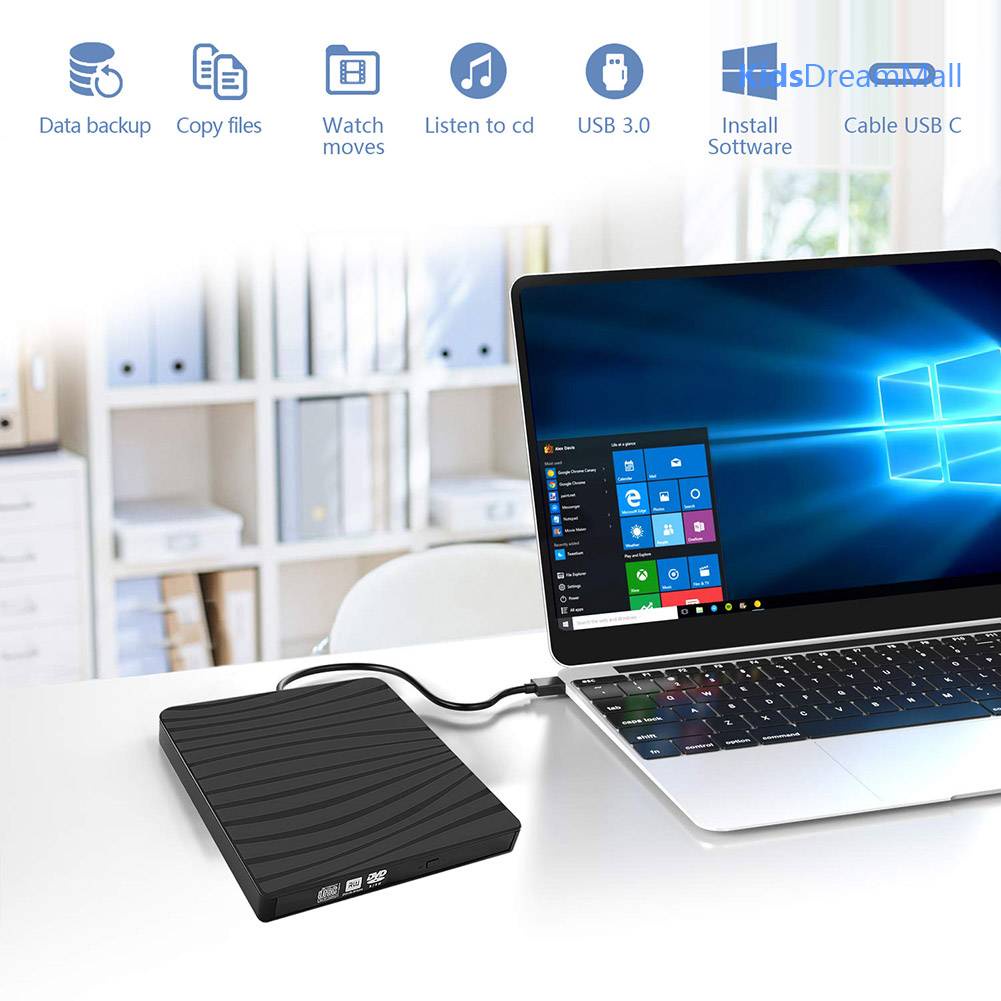 Ổ Đĩa Quang Ngoài USB 3.0 Type-C DVD Cho Laptop Notebook