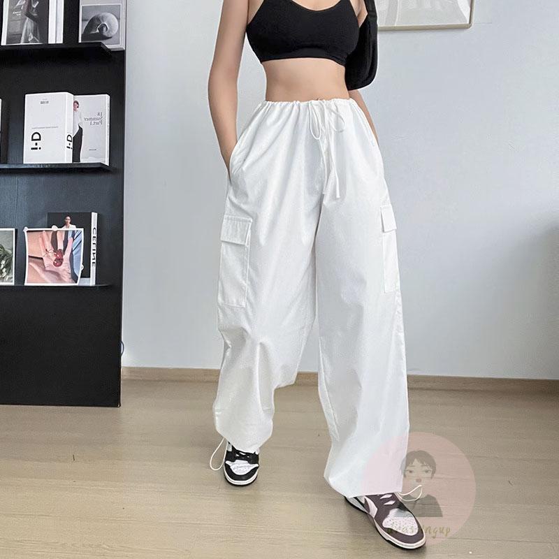 Quần Dài Lưng Thấp Màu Trơn Phối Túi Lớn Thời Trang Cho Nữ