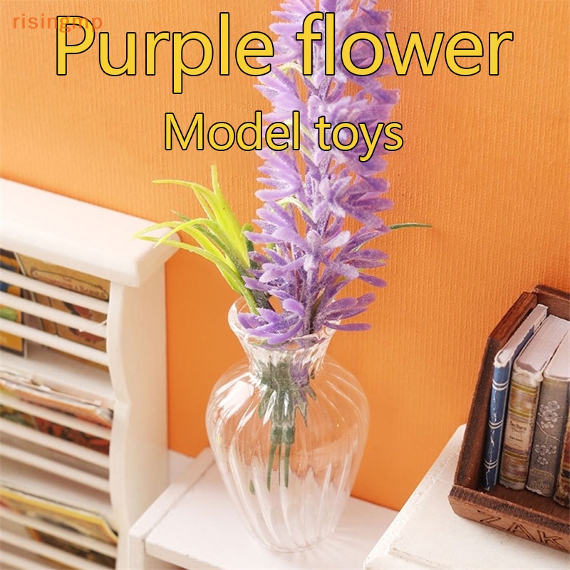 Chậu Hoa Oải Hương Mini Tỉ Lệ 1: 12 Trang Trí Nhà Búp Bê / Tiểu Cảnh